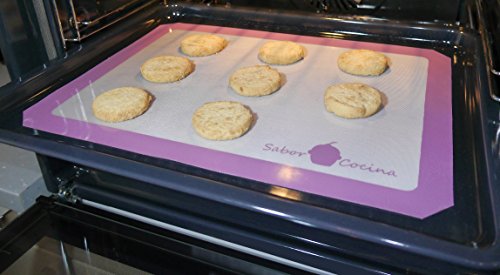 SaborCocina Backmatte – 2 x rutschfeste Backmatten aus Silikon – antihaftbeschichtet – BPA frei backmatte – Dauerbackfolie – Dauerbackmatte – Backunterlage – Silikonmatte – Teigmatte – Backfolie – Arbeitsmatte – Ausrollmatte – hitzebeständige und geruchlose Backmatte - 5