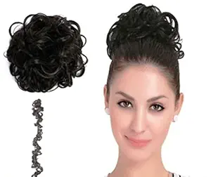 BIGWAVE flexi elastic long 36inch Hair Frill multi-purpose bride casual hair volume make use extension (Black)