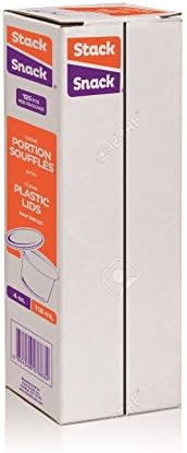 Stack Snack 4OZ-WL-125 SM-4OZ-WL-125 Disposable 4 Ounce Jello Portion Cups with Lids, Clear