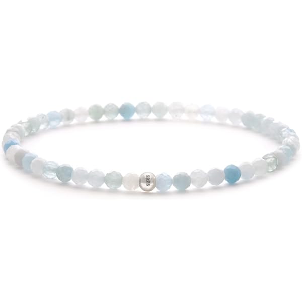Taddart Minerals Bracciale In Opale Nero Naturale - Sfere 4mm Su Elastico, Lunghezza 18cm, Pezzo Unico Fatto A Mano, Regalo Con Sacchetto Organza