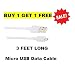 (Pack of 2) Technostuff All Smartphone Compatible Fast Charger Supported Data cable - 1 Meter (White) RS.99.00