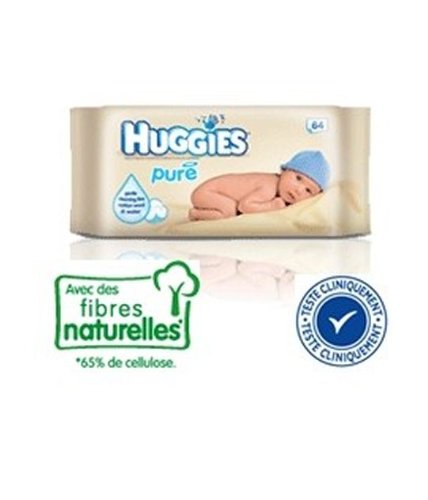 Huggies Pure Baby Wipes 64 Pieces