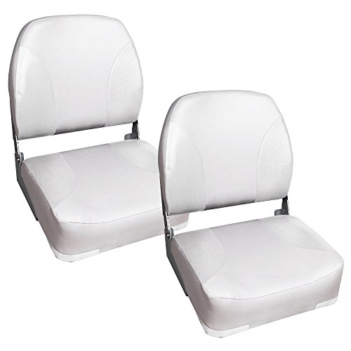 [pro.tec] 2x sièges marins ( blanc) en pack économique - en cuir synthétique imperméable / siège de pilotage / imperméable siège d'angle / résistant aux UV