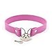 Produktbild Hanyi Herzform Leder SM Halsband mit Schloss Einstellbar Punk BDSM Halskette für Dame Sklave Sex Spielzeug (Rosa)