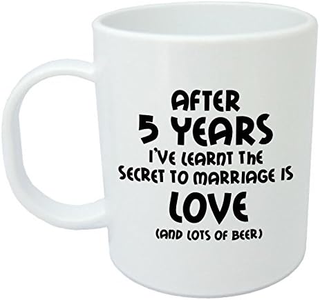 After 5 Years I've Learnt The Secret To Marriage - 5th Wedding Anniversary Gifts Mug For Husband by LOLMUGS