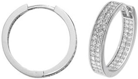 9ct Gold Hoop Earrings Cubic Zirconia