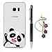 Produktbild Mlorras Hülle für Samsung Galaxy S6 Edge Plus, Gemalt Transparenter Handyhülle Case, Weich Flexibel Silikon TPU Schutzhülle Bumper Anti-Kratzer Stoßfest Smartphone Abdeckung Cover Glücklicher Panda