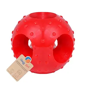 Goofy Tails Rubber Chew Flavored Ball with Holes Dog Toy (Large)