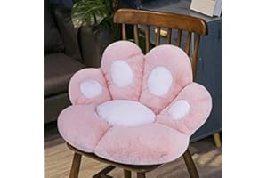 FakeFace Reversible Armchair Seat Cushion Cozy Paw Shaped Chair Cushion Plush Comfort Seat Pad Office Lazy Warm Seat Pillow Bed Tatami Floor Cushion Pain Relief Chair Cushions for Home Office Pink