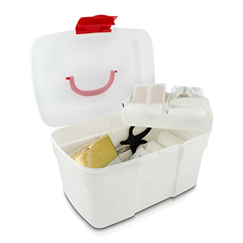 VENKON – Medizinbox Sortierkasten für Medikamente Organizer Erste Hilfe Box Hausapotheke – weiß - 7