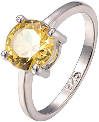 Citrine 925 Sterling Silver Filled Filled Gemstone Ring Size 12