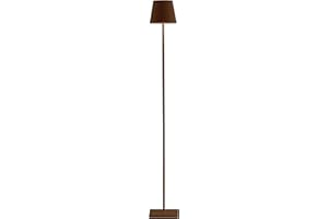 Zafferano, Lampada Poldina L, Lampadaire Rechargeable et Sans Fil avec Contrôle Tactile, Convient pour le Salon et l'Extérieur, Dimmer 2200-3000 K, Hauteur Réglable 52-122 cm, Couleur Corten