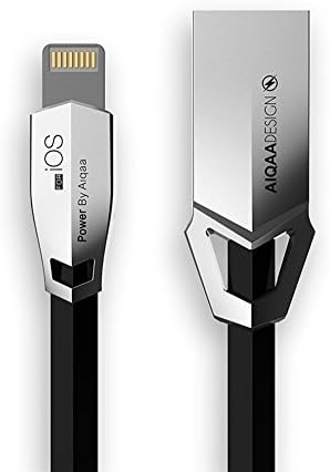 iPhone Charger AIQAA Lightning to USB 3ft Zinc Alloy Charging Data Cable for iPhone X, 8, 8 Plus, 7, 7 Plus, 6s, 6s Plus, 6, 6 Plus, SE, 5s, 5c, 5, iPad mini, iPad Air, iPad Pro, iPod (Silver)