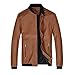 Produktbild Lederjacke Herren UFODB Männer Strickjacke Auf Leder Langarm Pocket Motorrad Jacke Zipper Outwear Motorradjacke Bikerjacke Outdoorjacke Streetwear