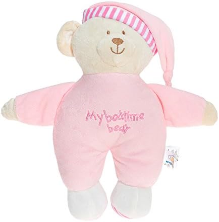Wingingkids Soothing Stuffed Animals Bedtime Cozy Soft Plush Buddy Bear (Pink)