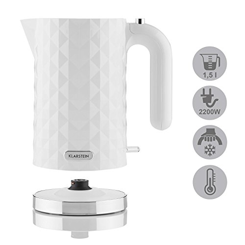 Klarstein Granada Bianca Frühstücksset Wasserkocher + Toaster (2000 Watt, 360° Basisstation, 1,7 Liter Wasserkocher, 1000 Watt Toaster, stufenlose Bräunungsregulierung) weiß - 4