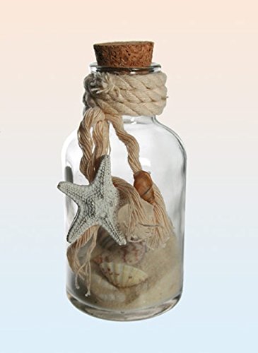 Deko Glasflaschen Set mit Sand und Muscheln für maritime Deko - 3