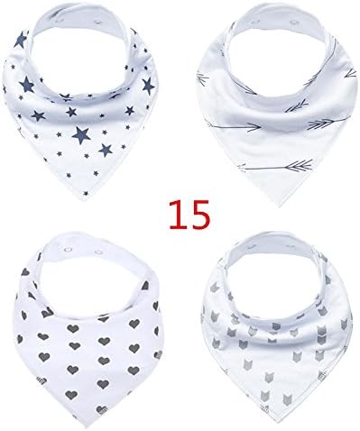 Ebess 4PCS 100% Cotton Unisex Newborn Baby Bibs Infant Infant Boys Girls Saliva Towel Triangle Bandana Head Scarf