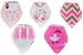 TRUBAMBI Bibs. Best Quality Bandana Baby Bibs. Perfect Baby Girl Gift set. Bib for teething babies and toddlers. 5 pcs set. Absorbent Bibs. 100% cotton front and soft fleece back. Stylish assorted designs. (Pink)