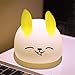 Produktbild Silikon Nachtlicht Schlafzimmer Tischlampe Gelb Kreative Langohr Kaninchen Lampe Lade Pat Licht 0,6 Watt