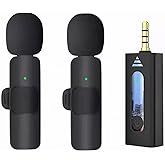 Coverzone Kablosuz Mikrofon Wireless İkili Yaka Mikrofonu 3.5mm Aux Girişli Sokak M&uuml;zisyenleri Amfi Hoparl&ouml;r Bilgisayar Youtu