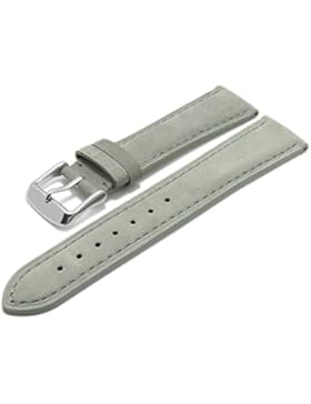 Meyhofer Uhrenarmband Memphis 22mm mittelgrau Leder velourartig abgenäht MyHeklb225/22mm/mgrau/TiT