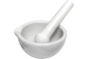 Tiardey Weißes Mini-Stößel- und Mörser-Set. Kleiner und kompakter 8 cm großer Mörser und Stößel aus Porzellan, Küchenwerkzeug zum Mahlen von Gewürzen