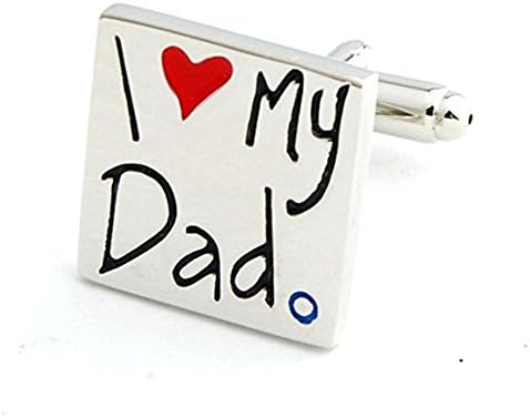 5starwarehouse® I Love My Dad Cufflinks in Card Gift Box Cuff Links Jewellery Funny Office Christmas Party Santa Present Gift For Him Father