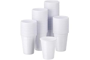 Generico Hermes Shop 1000 Bicchieri Plastica Bianchi 200 cc Bicchiere Polistirene Monouso per Acqua 10cf x 100 pezzi