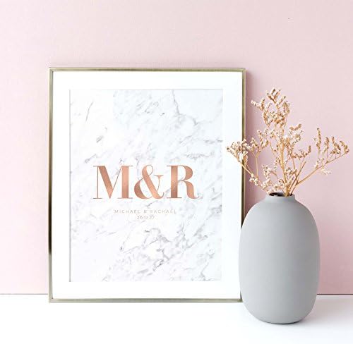 Personalised Print Wedding Gift, Word Print Word Art Wedding Present Gift Word Art Print, A4 Print Rose Gold Quote Print, Marble Home Accessories, New Home Gift Housewarming Gift Word Art Perfect Gift Marble Wall Art Keepsake, Personalised Gifts Custom Gift, Your Text Here, Real Foil Anniversary Present