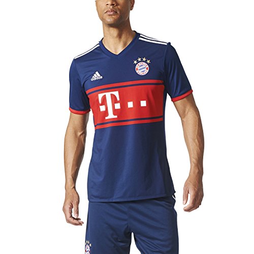 adidas Herren FC Bayern Auswärts Trikot, Collegiate Navy/Fcb True Red, L