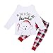 Produktbild Weihnachten Kleidung Familie Xmas Print Pyjama Set Bluse + Lattice Pants Von Xinan (RotBaby, 130)