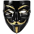 Sage Square Vendetta Comic FACE MASK Fawkes Mask Anonymous VIP Edition Face-Mask Perfect Fit Cosplay Protest V for Vendetta DC Comics for boys & Girls.