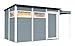 Produktbild Gartenhaus mit Seitendach Sontra 03 inkl. Fußboden und Dachpappe, Hellgrau lackiert - 19 mm Elementgartenhaus, Nutzfläche: 7,70 m², Pultdach