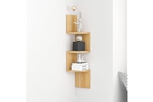 MOTT Étagère Flottante à 3 Niveaux, étagère d'angle Murale Multicouche, étagère en Zig zag, étagère décorative pour Cuisine, Chambre, Salon, Bureau