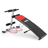 INDIVIDUELL: Als Grundübung sieht die Sit Up Bank das Rumpfaufrichten vor, dessen Schwierigkeitsgrad dank 4-stufigem Neigungswinkel an das eigene Niveau angepasst werden kann. Eine Fußfixierung ermöglicht auch das Training der seitlichen Bauchmuskelgruppen.