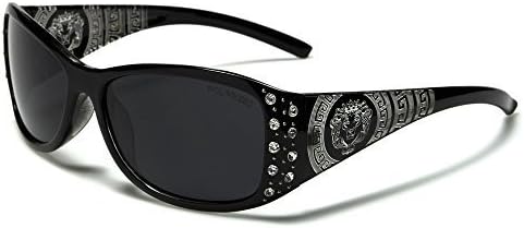 Womens Polarised Phoenix Fashion Celebrity Style Sunglasses with Diamante Stone Design Offering Full UVA / UVB Protection Available in 6 Colours (Black)