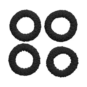 Amazon Brand - Solimo Womens Rubber Bands, Plain Black, Pack of 4