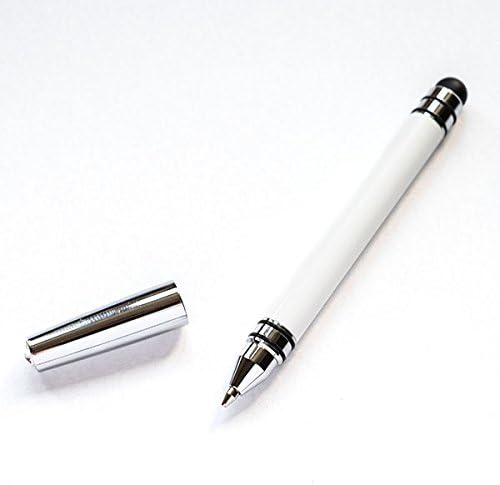 Perfect Swarovski Birthday, Christmas Gift Ice London App Pen Duo - Touch Stylus &amp; Ink Pen. White. With Swarovski Elements