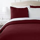 AmazonBasics Parure de lit avec housse de couette en microfibre, Bordeaux, 260 x 240 cm