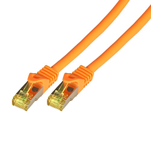 BIGtec 3m Netzwerkkabel Patchkabel CAT.7 Ethernet LAN DSL Patch Kabel Gigabit orange ( 2x RJ-45 Anschluß , doppelt geschirmt ,SFTP ) 3 Meter