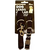 [Gesponsert]Feathers and fur–Leine und Halsband für Hunde–schwarz–klein