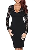Miusol Vestidos Para Mujer Verano Vintage Deep V-Neck Casual Coctel Fiesta Para Bodas Cortos De Noche Recto Ropa Vestidos Negro Small