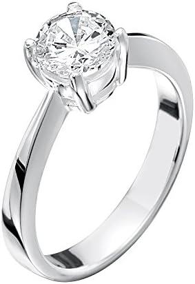 Sterling Silver and Clear Cubic Zirconia Solitaire Ring