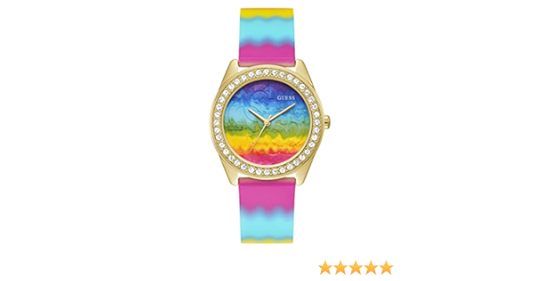 GUESS Women's Stainless Steel Quartz Silicone Bracelet Watch Multicoloured  20 (Model: GW0250L1) : Amazon.de: Watches