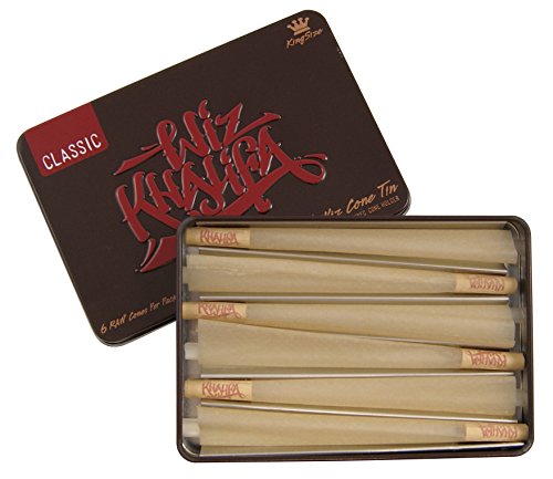 RAW WIZ Khalifa 6x vorgedrehte King Size Cones + Dose + Sellmando Joint-Hülle (6er Cones + Dose) - 2