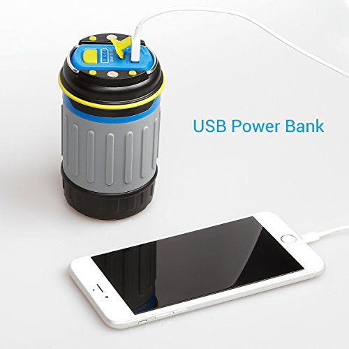 LE LED Camping Laterne mit 3200 mAh Powerbank & Taschenlampe, 3 Licht-Modi, USB Wiederaufladbar zusammenklappbar mit Magneten Tragbare Camping Lampe Zeltleuchte Notlaterne - 5