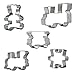Produktbild Eco Haus Living Plätzchen Ausstecher Kinder Set – 5 Stück Edelstahl geformter Teddybär Zug Wagen Puzzle Cookie Cutter – Ausstechform Ideal für Obst Fondant Teig Brot Sandwich Frucht