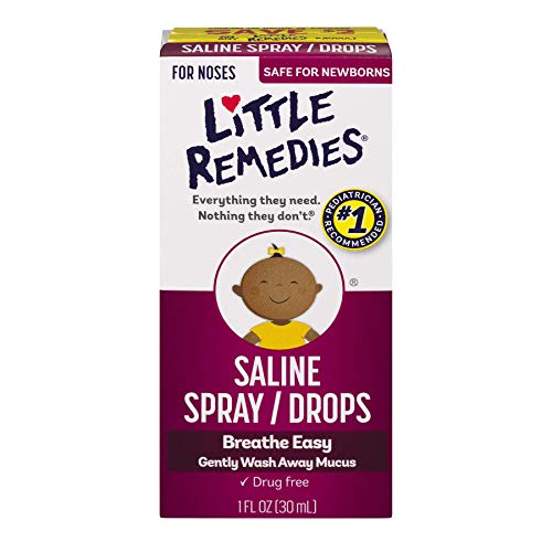 Little Remedies Saline Spray/Drops for Dry for Stuffy Noses, 1-Ounce (30 ml) (Pack of 6)