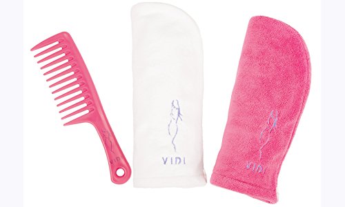 Haar Turban Handtuch, Kopf-handTuch Mikrofaser (2 Stück), Kostenlos Großen Kamm - 4